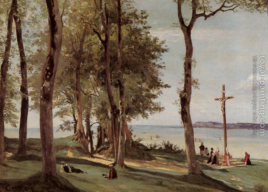 Jean-Baptiste-Camille Corot : Honfleur, Calvary on the Cote de Grace